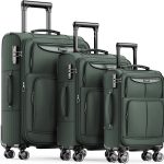 SHOWKOO Luggage Sets 3 Piece Softside Expandable Lightweight Durable Suitcase Sets Double Spinner Wheels TSA Lock Black (20in/24in/28in)